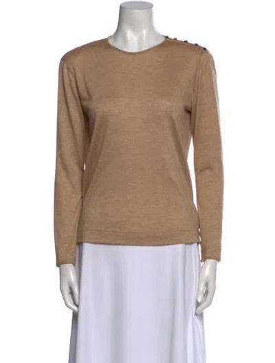 Pre-owned Akris Cashmere Crew Neck Top In Neutral