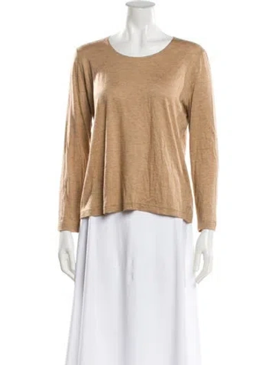 Pre-owned Akris Cashmere Crew Neck Top In Neutral