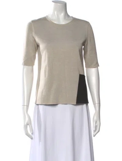 Pre-owned Akris Cashmere Crew Neck Top In Neutral