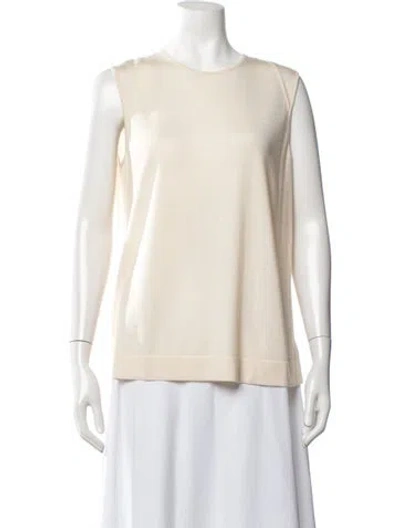 Pre-owned Akris Cashmere Crew Neck Top In Neutrals