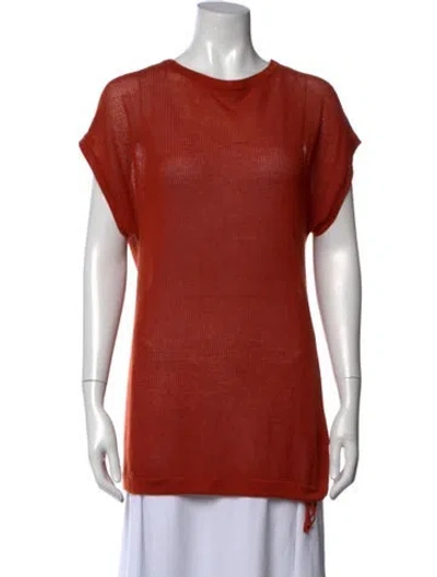 Pre-owned Akris Cashmere Crew Neck Top In Orange