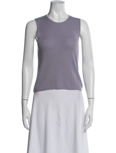 Pre-owned Akris Cashmere Crew Neck Top In Purple
