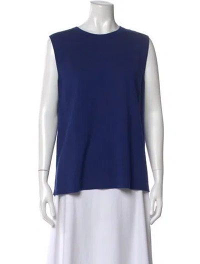 Pre-owned Akris Cashmere Crew Neck Top W/ Tags In Blue