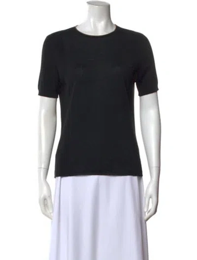Pre-owned Akris Cashmere Crew Neck T-shirt In Black