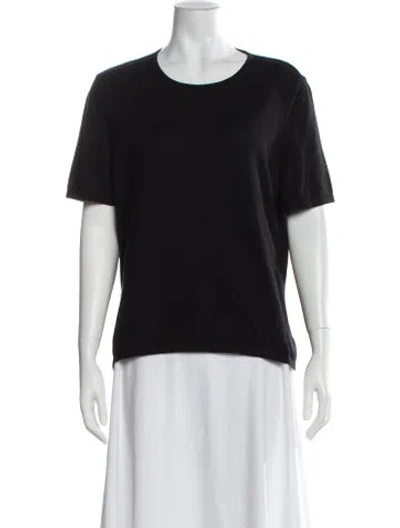 Pre-owned Akris Cashmere Crew Neck T-shirt In Black