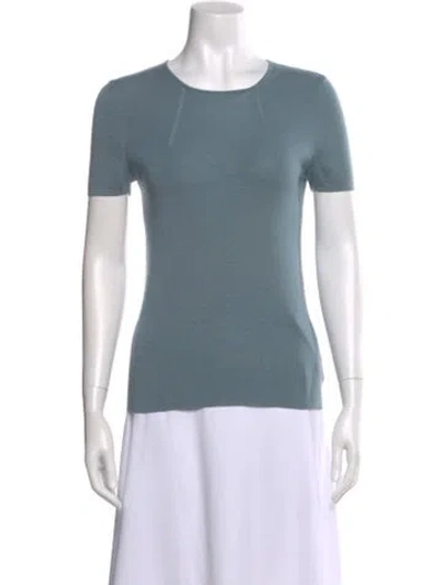 Pre-owned Akris Cashmere Crew Neck T-shirt In Blue