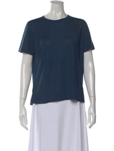 Pre-owned Akris Cashmere Crew Neck T-shirt W/ Tags In Blue