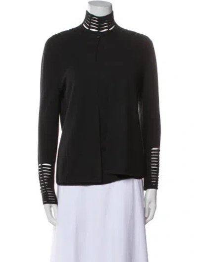 Pre-owned Akris Cashmere Cutout Accent Set In Black