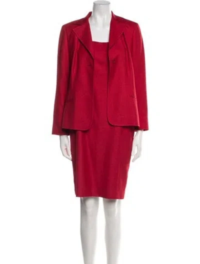 Pre-owned Akris Cashmere Dress Set In Red