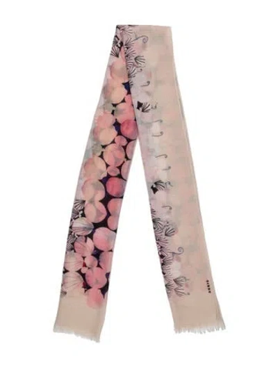 Pre-owned Akris Cashmere Floral Print Scarf In Neutrals