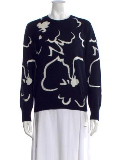 Pre-owned Akris Cashmere Graphic Print Sweater In Blue