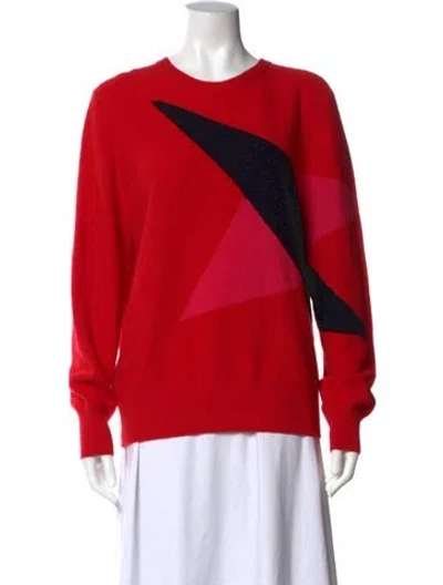 Pre-owned Akris Cashmere Graphic Print Sweater In Red