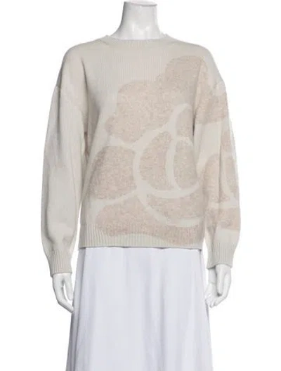 Pre-owned Akris Cashmere Graphic Print Sweater W/ Tags In Grey/purple