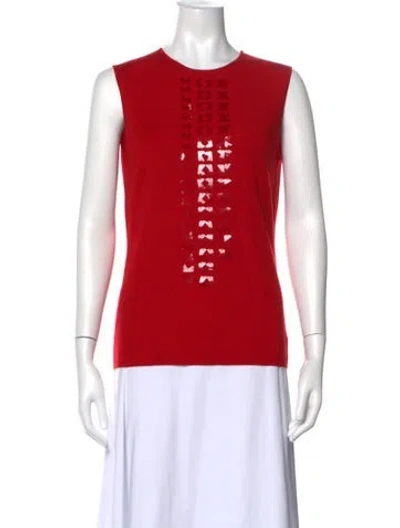 Pre-owned Akris Cashmere Graphic Print Top In Red