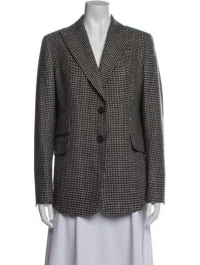 Pre-owned Akris Cashmere Houndstooth Print Blazer In Multi