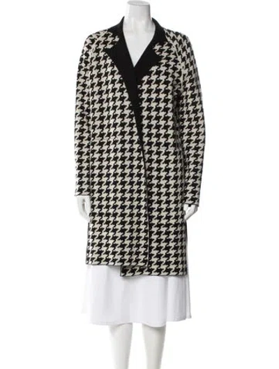 Pre-owned Akris Cashmere Houndstooth Print Coat In Multi