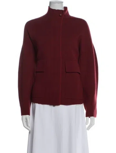 Pre-owned Akris Cashmere Jacket In Burgundy