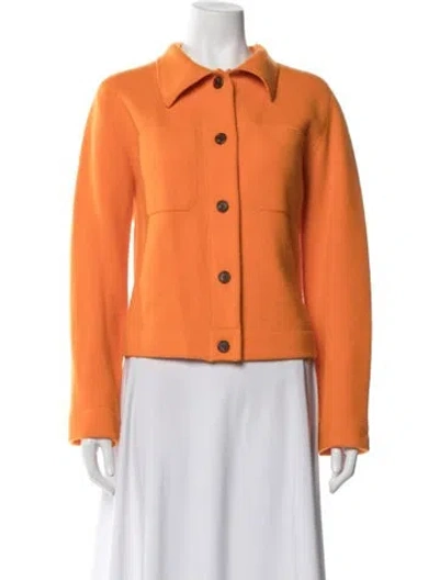 Pre-owned Akris Cashmere Jacket In Orange