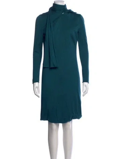 Pre-owned Akris Cashmere Knee-length Dress In Blue