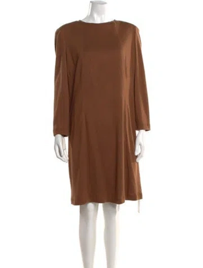 Pre-owned Akris Cashmere Knee-length Dress In Brown