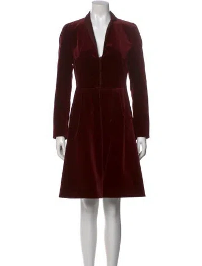 Pre-owned Akris Cashmere Knee-length Dress In Burgundy