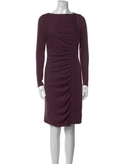 Pre-owned Akris Cashmere Knee-length Dress In Purple