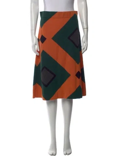 Pre-owned Akris Cashmere Knee-length Skirt In Orange