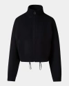 Akris Cashmere Knit Short Zip Cardigan In Black