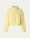 Akris Cashmere Knit Short Zip Cardigan In Mimosa