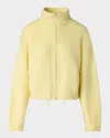 Akris Cashmere Knit Short Zip Cardigan In Mimosa