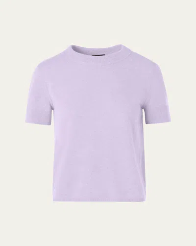 Akris Cashmere Knit Short-sleeve Sweater In White
