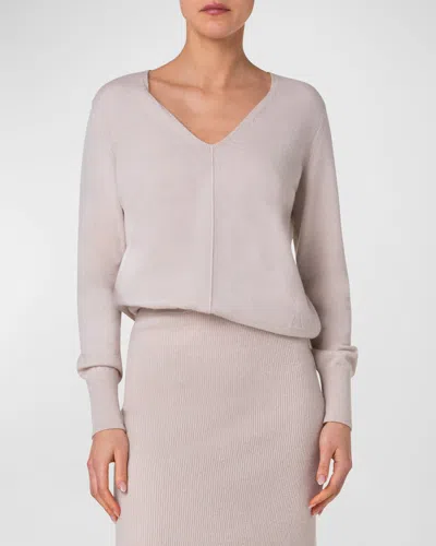 Akris Cashmere Knit Sweater In Sand