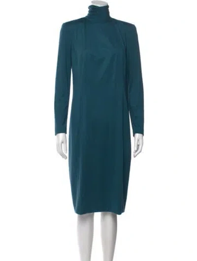 Pre-owned Akris Cashmere Midi Length Dress In Blue