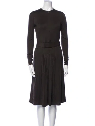 Pre-owned Akris Cashmere Midi Length Dress In Brown