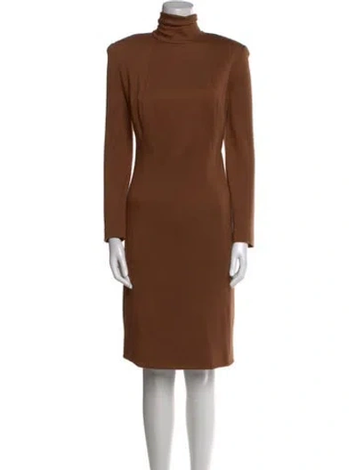 Pre-owned Akris Cashmere Midi Length Dress In Brown