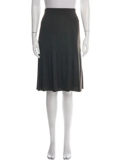 Pre-owned Akris Cashmere Midi Length Skirt In Black