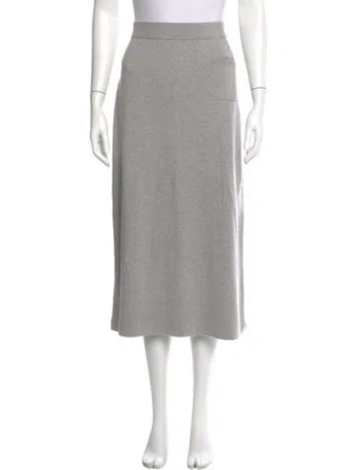 Pre-owned Akris Cashmere Midi Length Skirt In Gray
