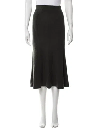 Pre-owned Akris Cashmere Midi Length Skirt In Green