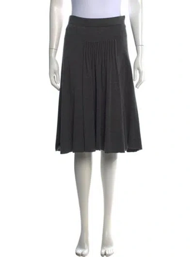 Pre-owned Akris Cashmere Midi Length Skirt In Grey