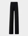 Akris Carole Straight-leg Wool Double-face Pants In Black