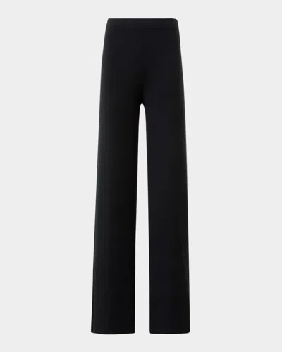 Akris Cashmere Milano Knit Bootcut-leg Pants In Black