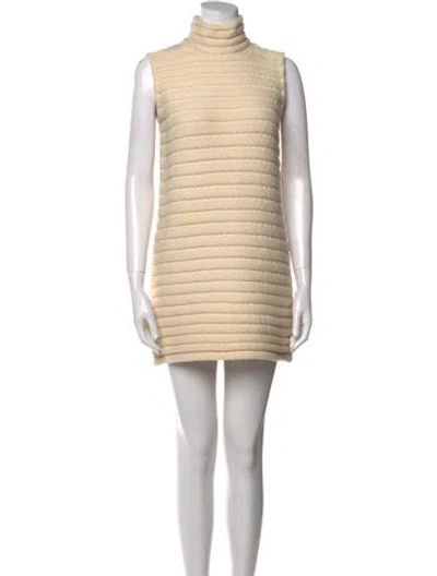 Pre-owned Akris Cashmere Mini Dress In Neutral