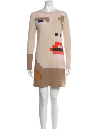 Pre-owned Akris Cashmere Mini Dress W/ Tags In Neutral