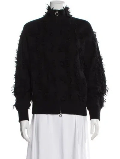 Pre-owned Akris Cashmere Mock Neck Sweater In Black