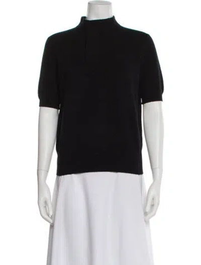 Pre-owned Akris Cashmere Mock Neck Sweater In Black