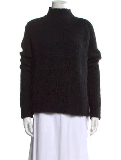 Pre-owned Akris Cashmere Mock Neck Sweater In Black