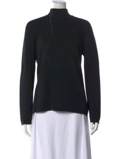 Pre-owned Akris Cashmere Mock Neck Sweater In Black