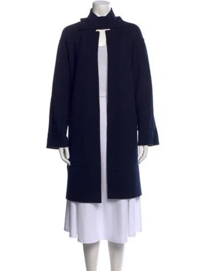 Pre-owned Akris Cashmere Mock Neck Sweater In Blue