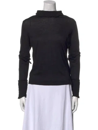 Pre-owned Akris Cashmere Mock Neck Sweater In Blue