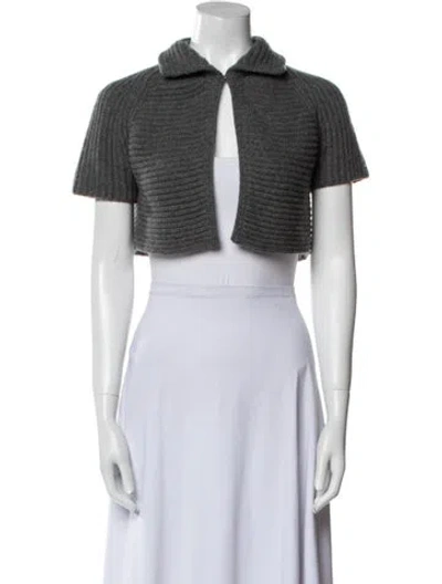 Pre-owned Akris Cashmere Mock Neck Sweater In Brown